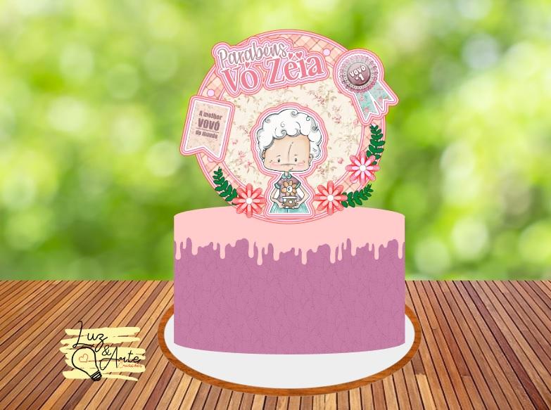 Topo de Bolo Avó 02 Somente Studio