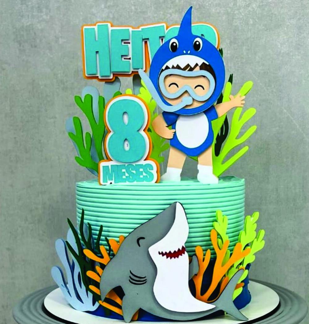 Topo de Baby Shark 14 Somente Studio