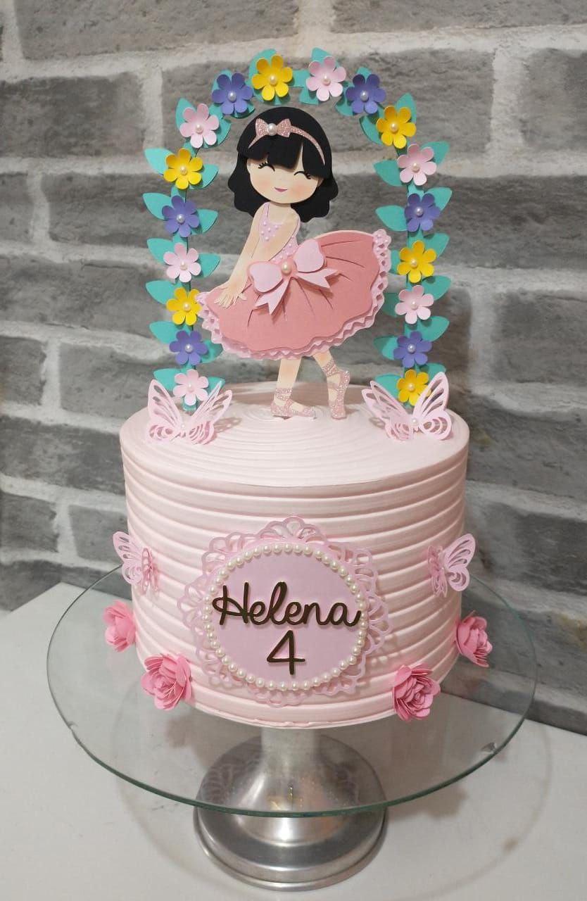 Topo de Bolo Bailarina 10 Somente Studio