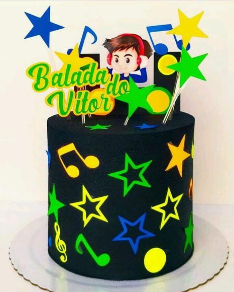 Topo de Bolo Balada Neon 01 Somente Studio