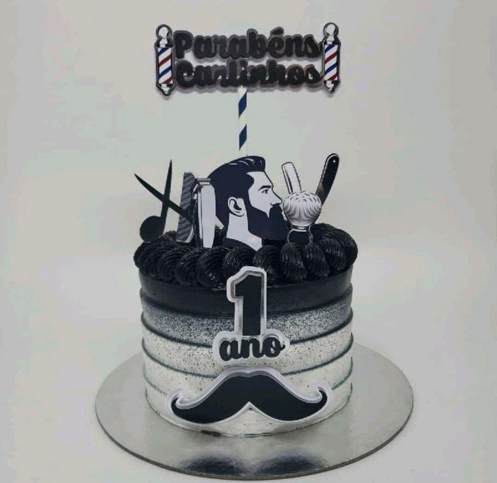 Topo de Bolo Barbeiro 02 Somente Studio