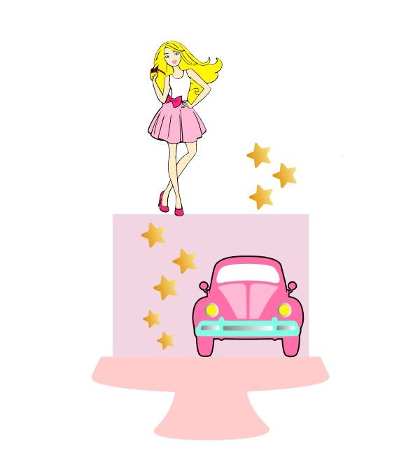 Topo de Bolo Barbie 19 Somente Studio