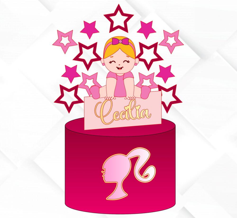 Topo de Bolo Barbie 24 Somente Studio