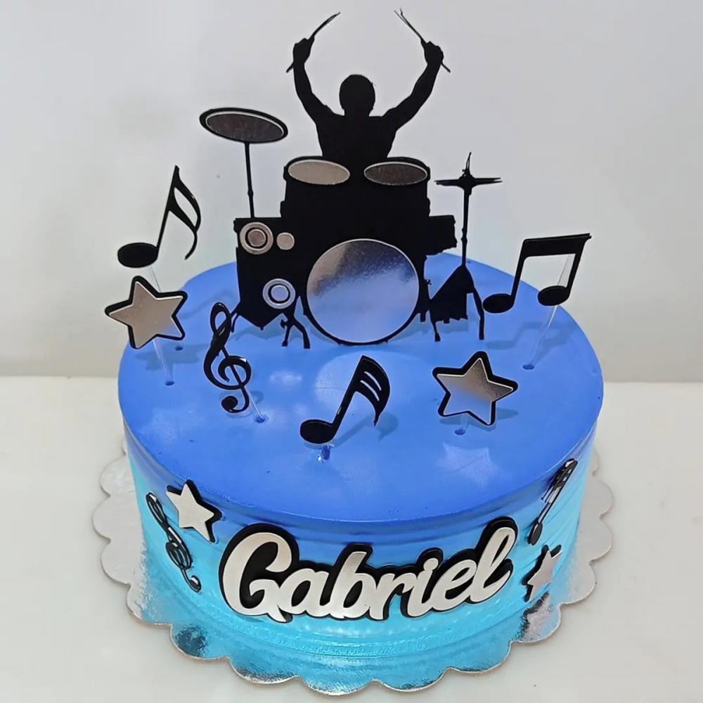 Topo de Bolo Baterista 01 Somente Studio