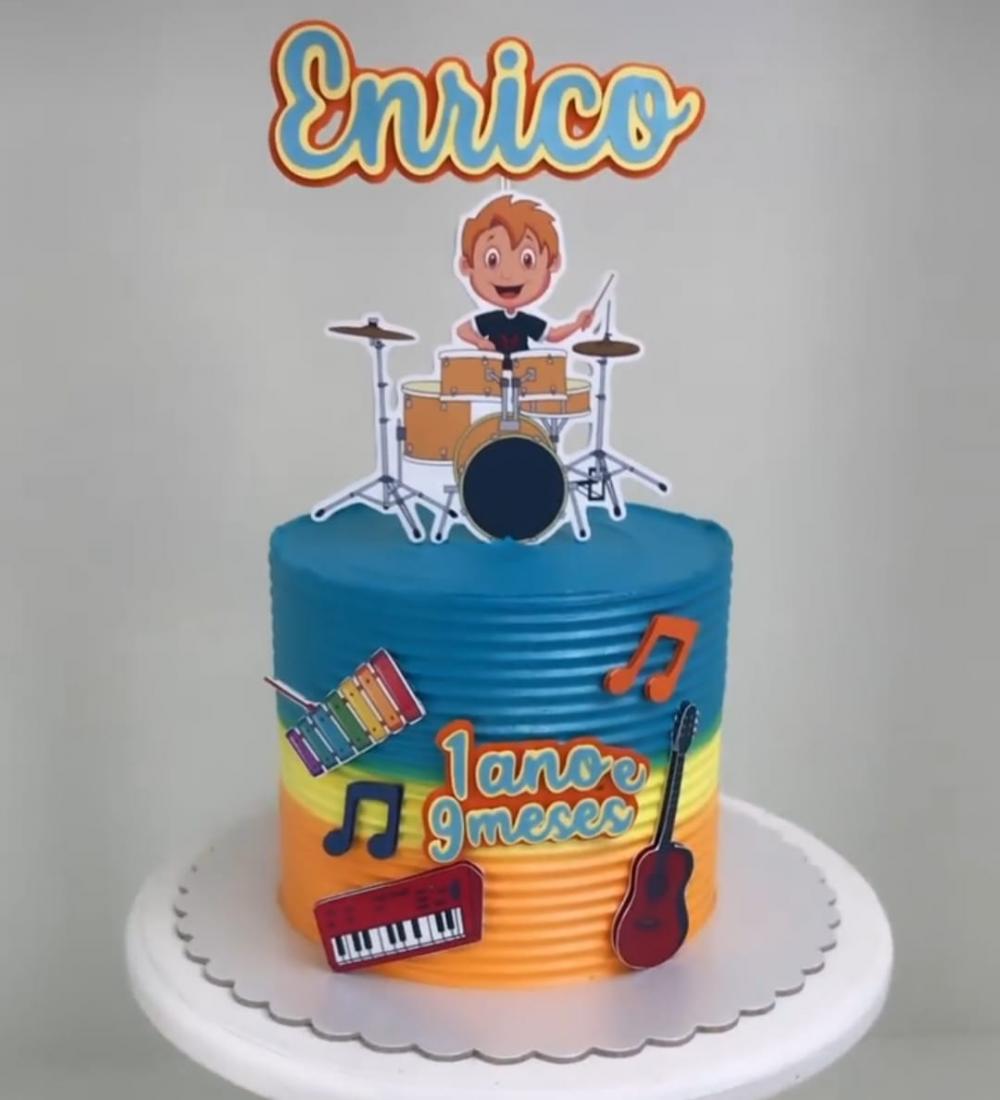 Topo de Bolo Baterista 03 Somente Studio