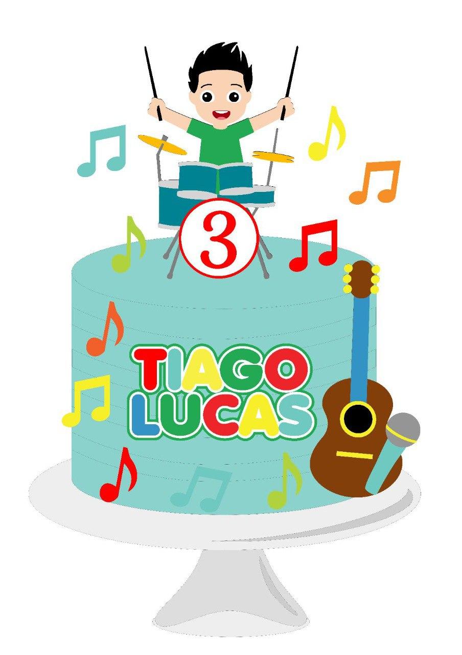 Topo de Bolo Baterista 04 Somente Studio