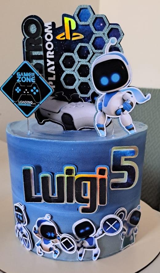 Topo de Bolo Astro Bot 01 Studio/PDF/PNG