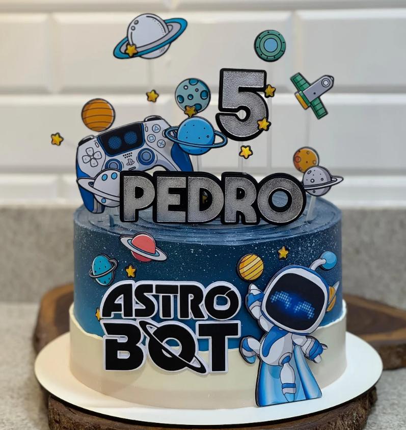 Topo de Bolo Astro Bot 02 Studio/PDF/PNG