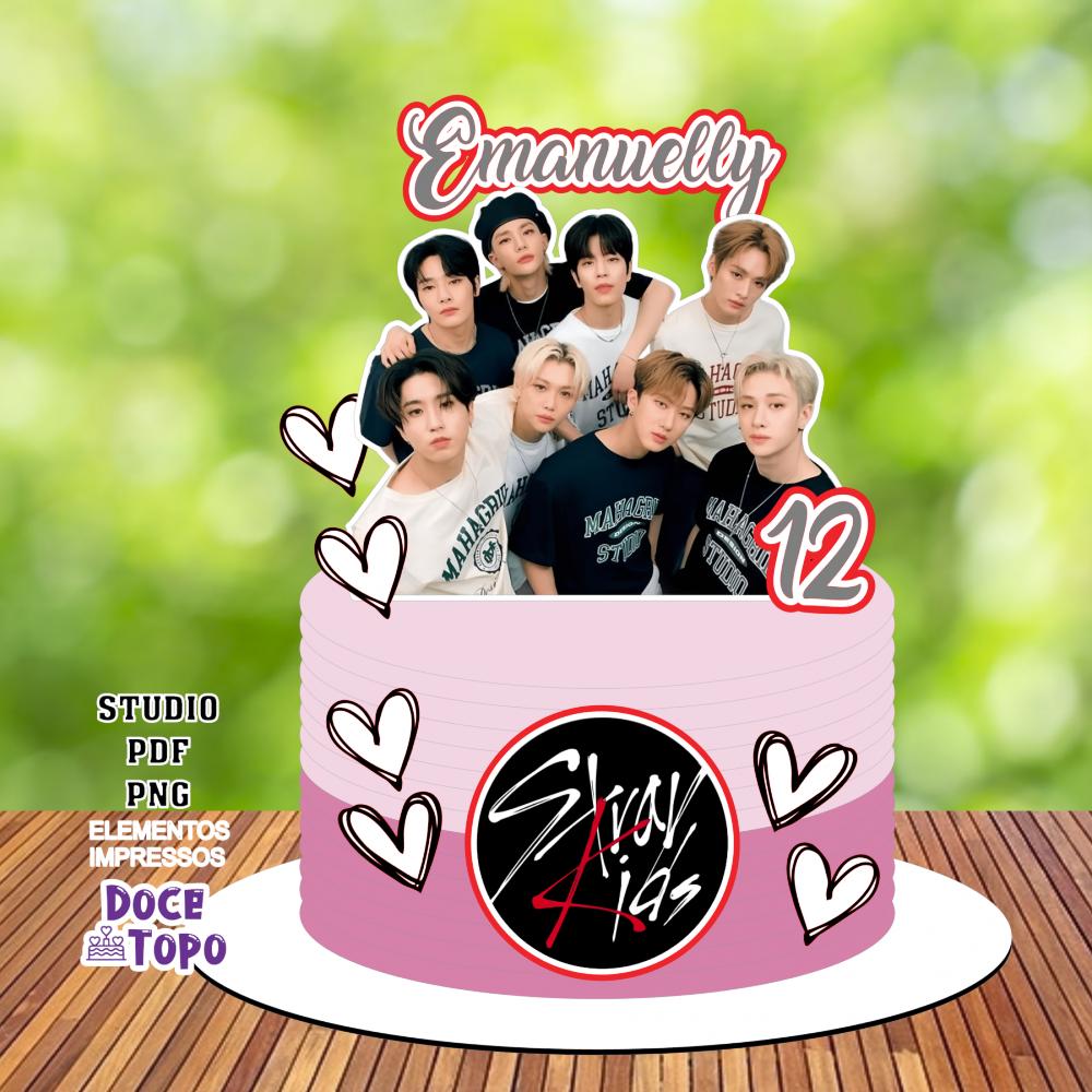 Topo de Bolo Stray Kids 02 Studio/PDF/PNG