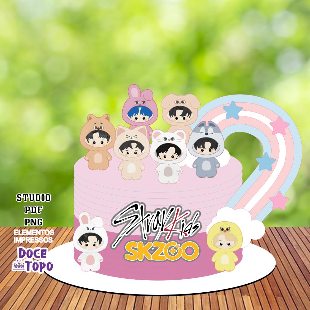 Topo de Bolo Stray Kids SKZOO 02 Studio/PDF/PNG