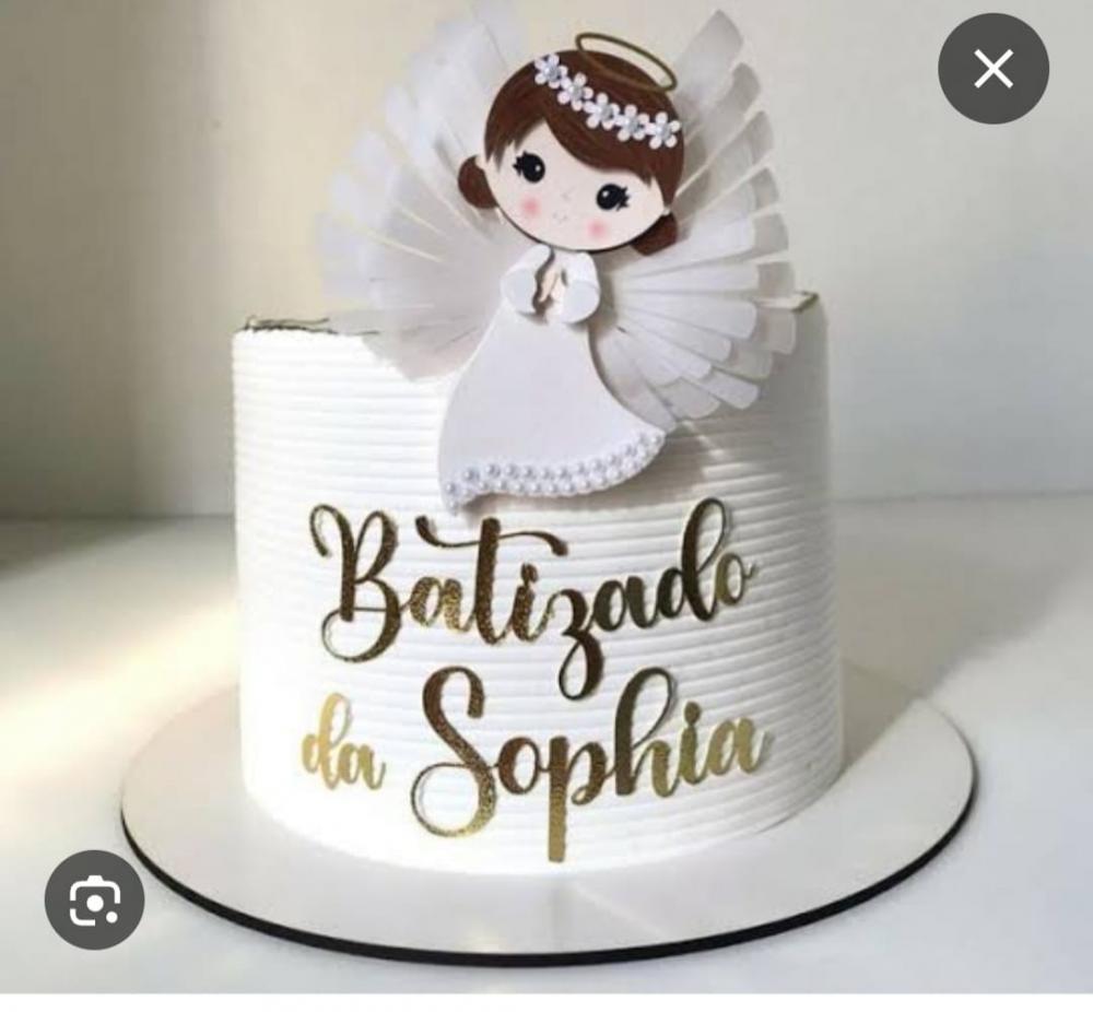Topo de Bolo Batizado 03 Somente Studio