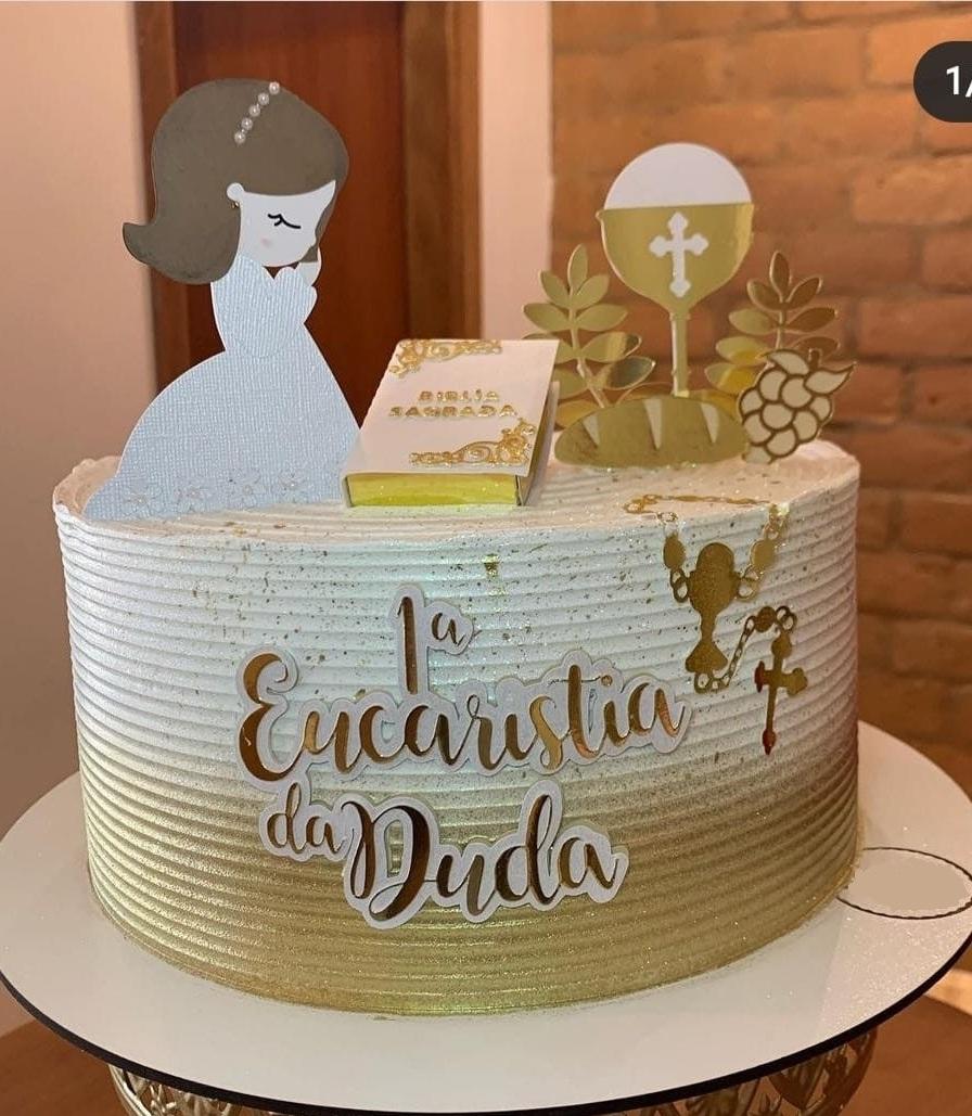 Topo de Bolo Batizado 21 Somente Studio