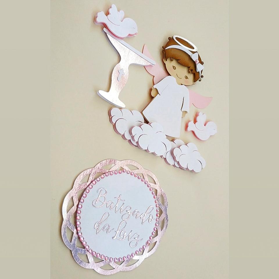 Topo de Bolo Batizado 22 Somente Studio