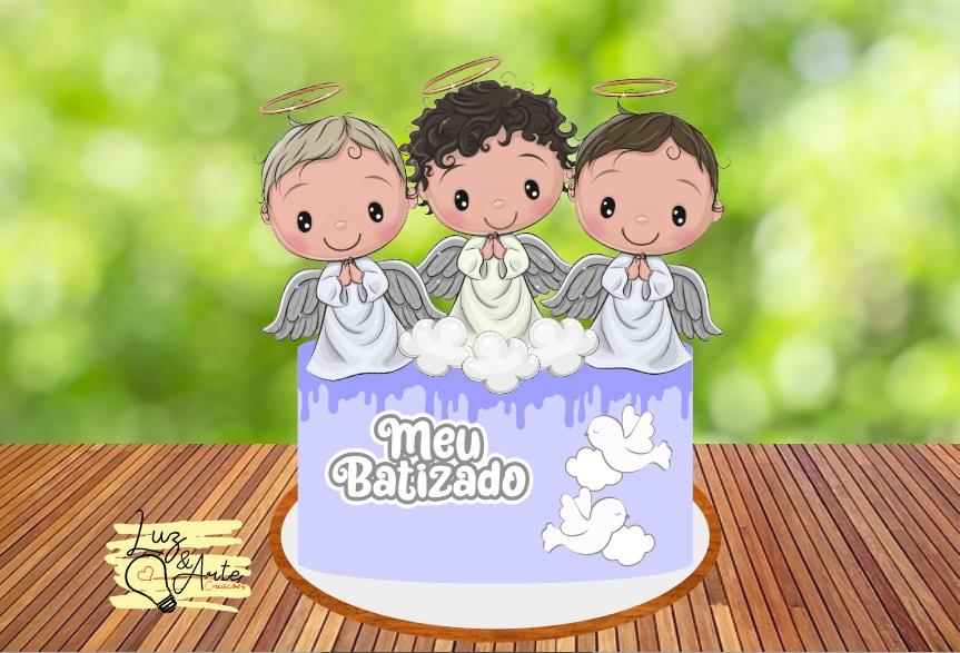 Topo de Bolo Batizado 30 Somente Studio