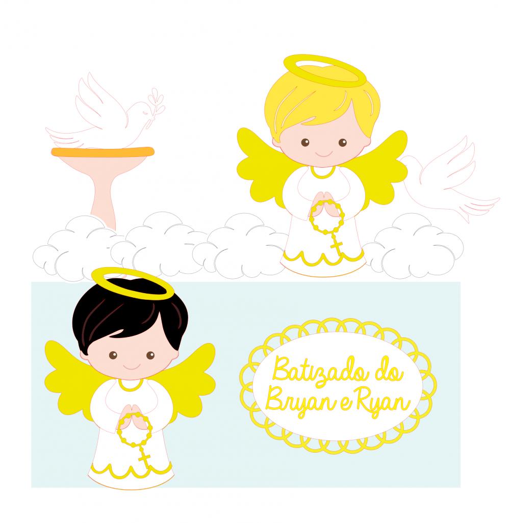 Topo de Bolo Batizado 33 Somente Studio