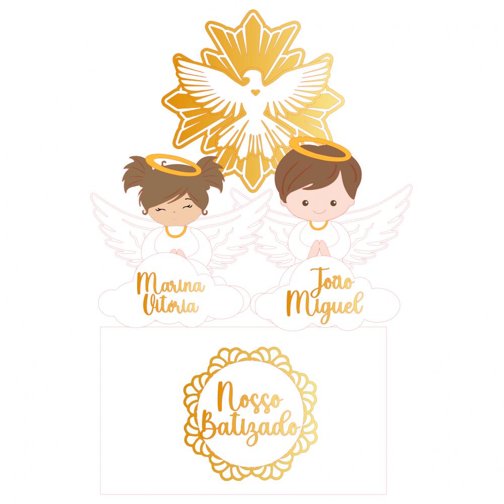 Topo de Bolo Batizado 34 Somente Studio