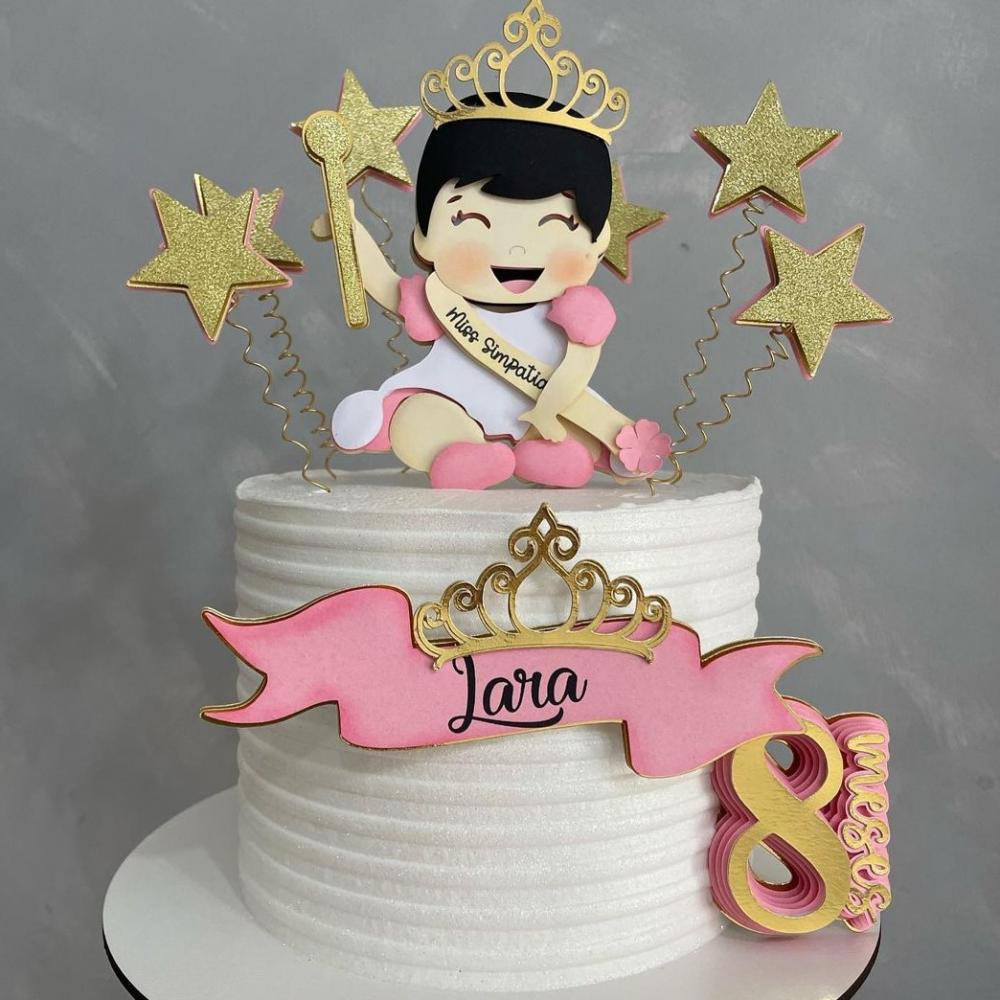 Topo de Bolo Bebê Miss Simpatia Somente Studio