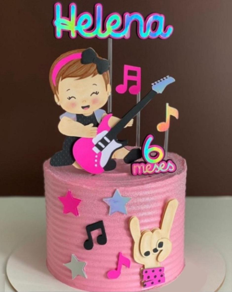 Topo de Bolo Bebê Rock 01 Somente Studio