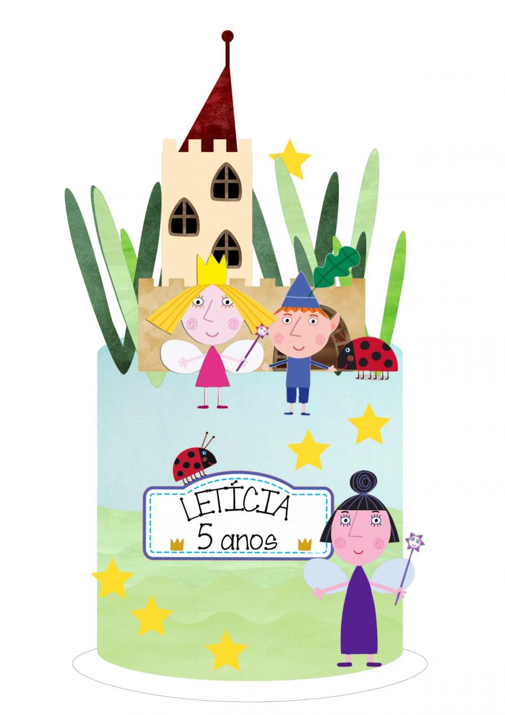 Topo de Bolo Ben e Holly Somente Studio