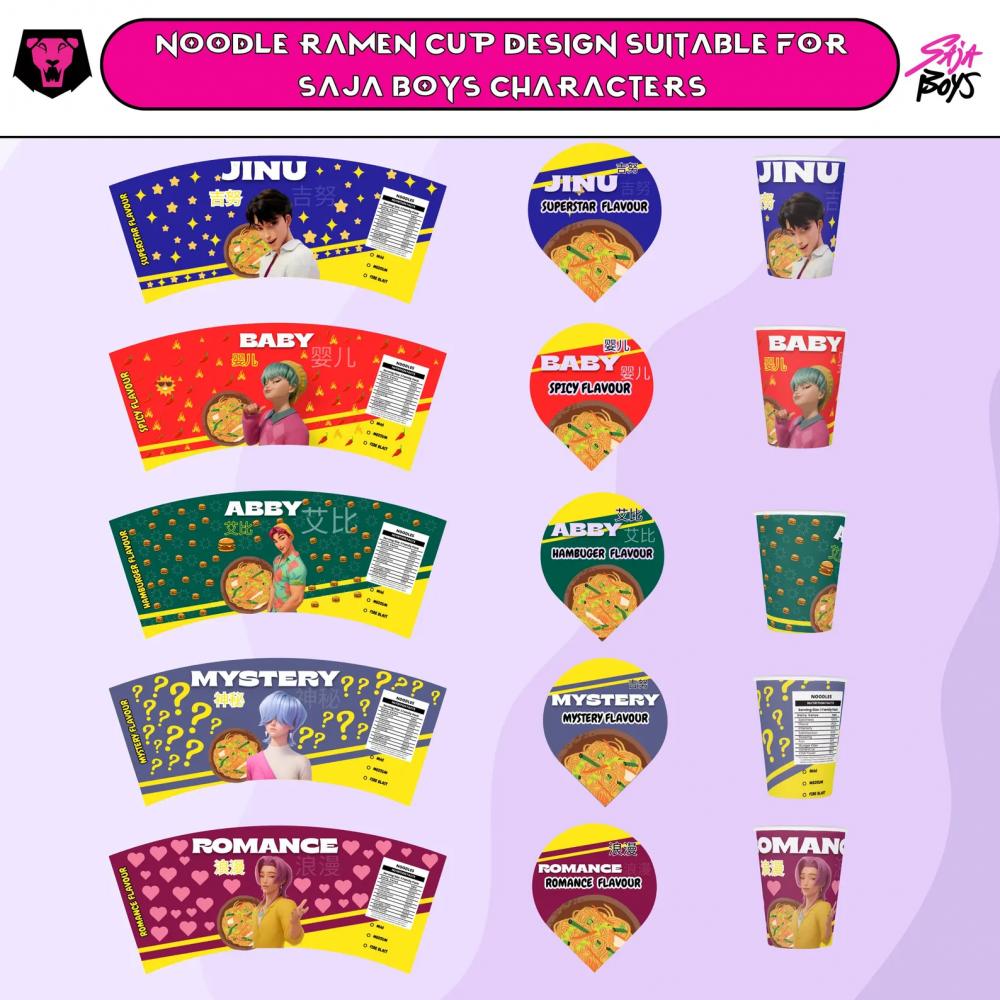 Cup Noodles Guerreiras do K-Pop Editável Canva/Studio