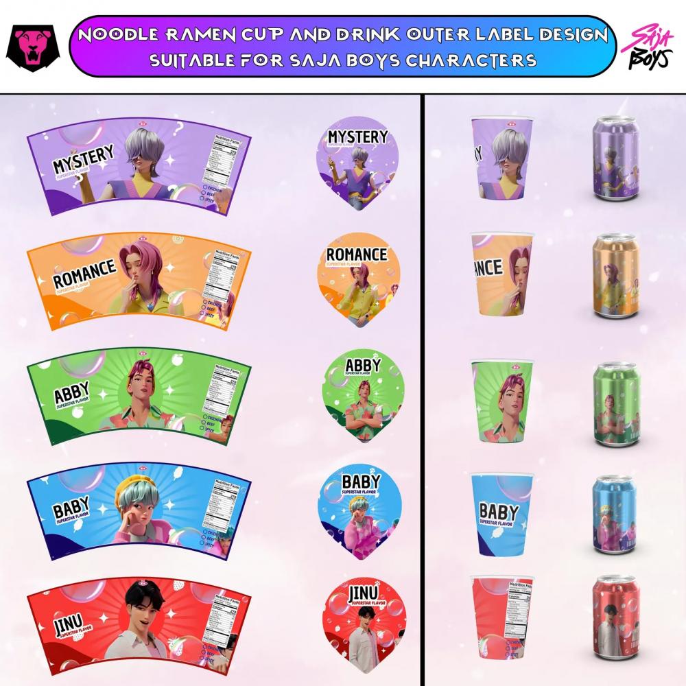 Cup Noodles Guerreiras do K-Pop Editável Canva/Studio