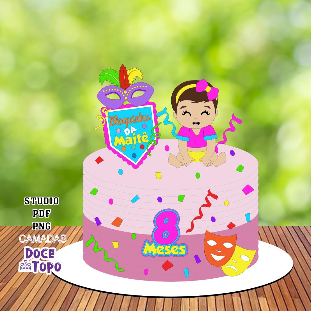 Topo de Bolo Carnaval 23 Studio/PDF/PNG