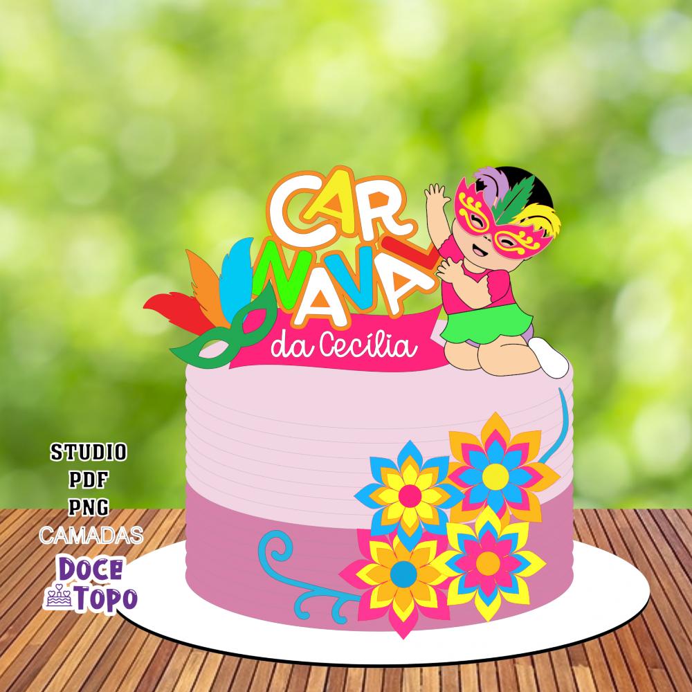 Topo de Bolo Carnaval 37 Studio/PDF/PNG