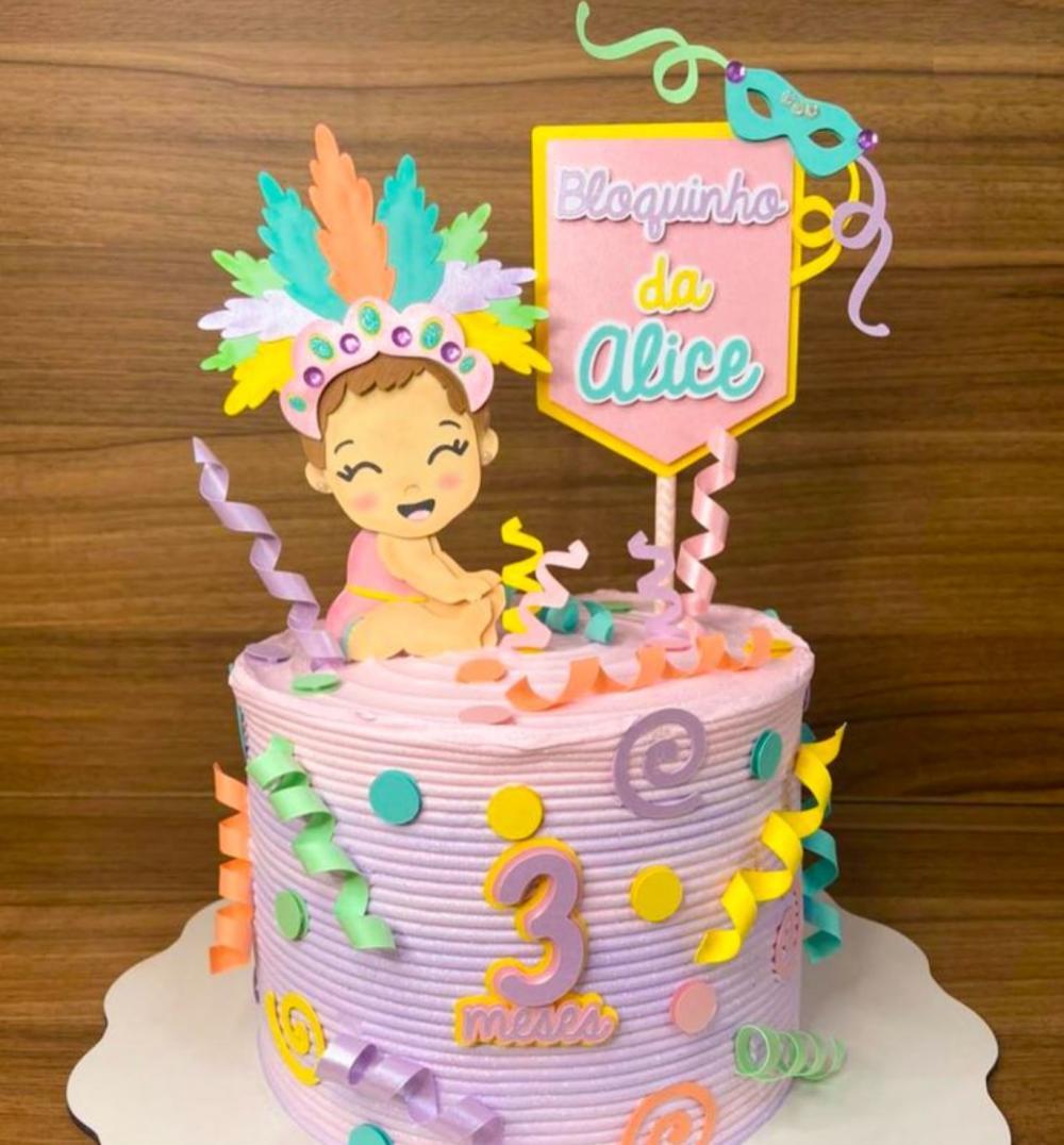 Topo de Bolo Carnaval 40 Studio/PDF/PNG