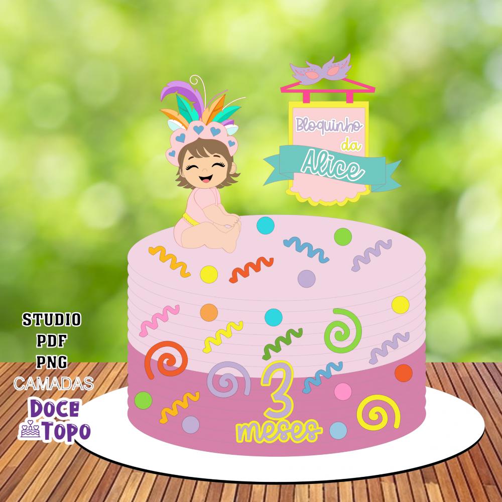Topo de Bolo Carnaval 41 Studio/PDF/PNG