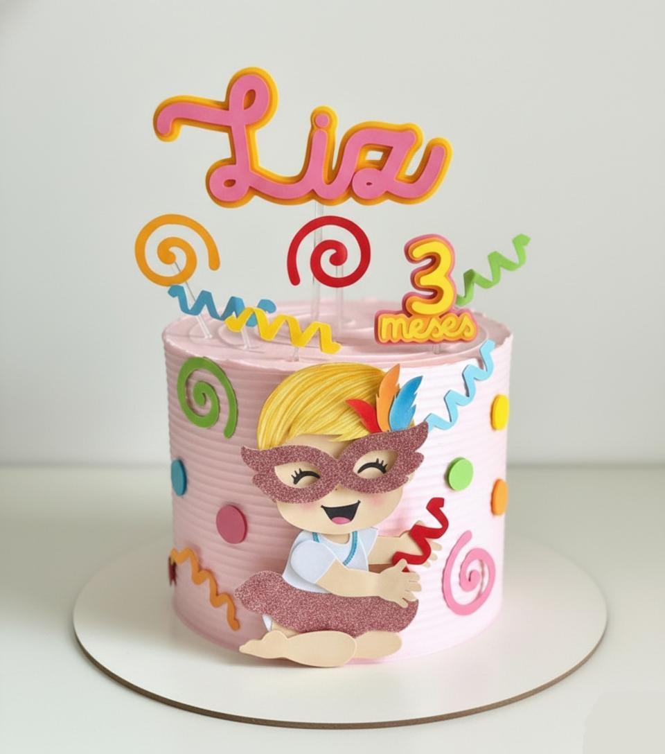 Topo de Bolo Carnaval 42 Studio/PDF/PNG