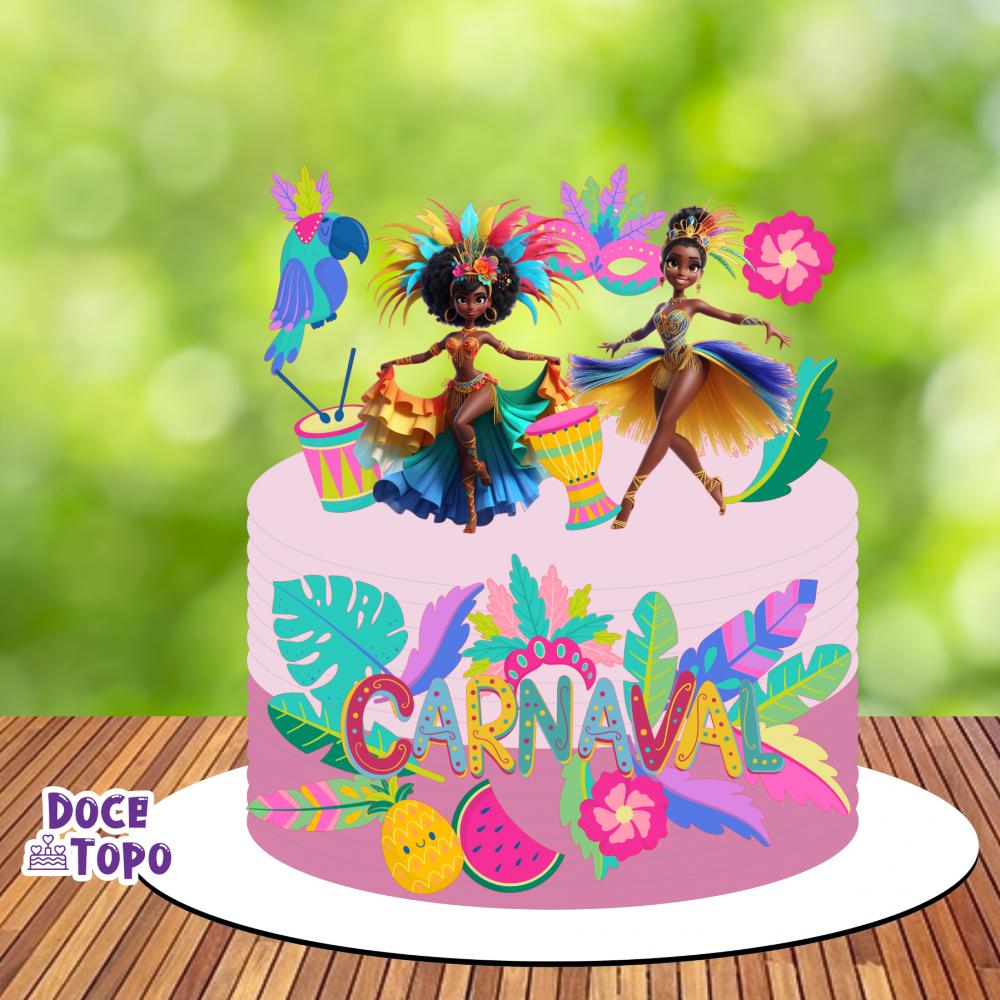 Topo de Bolo Carnaval 11 Somente Studio
