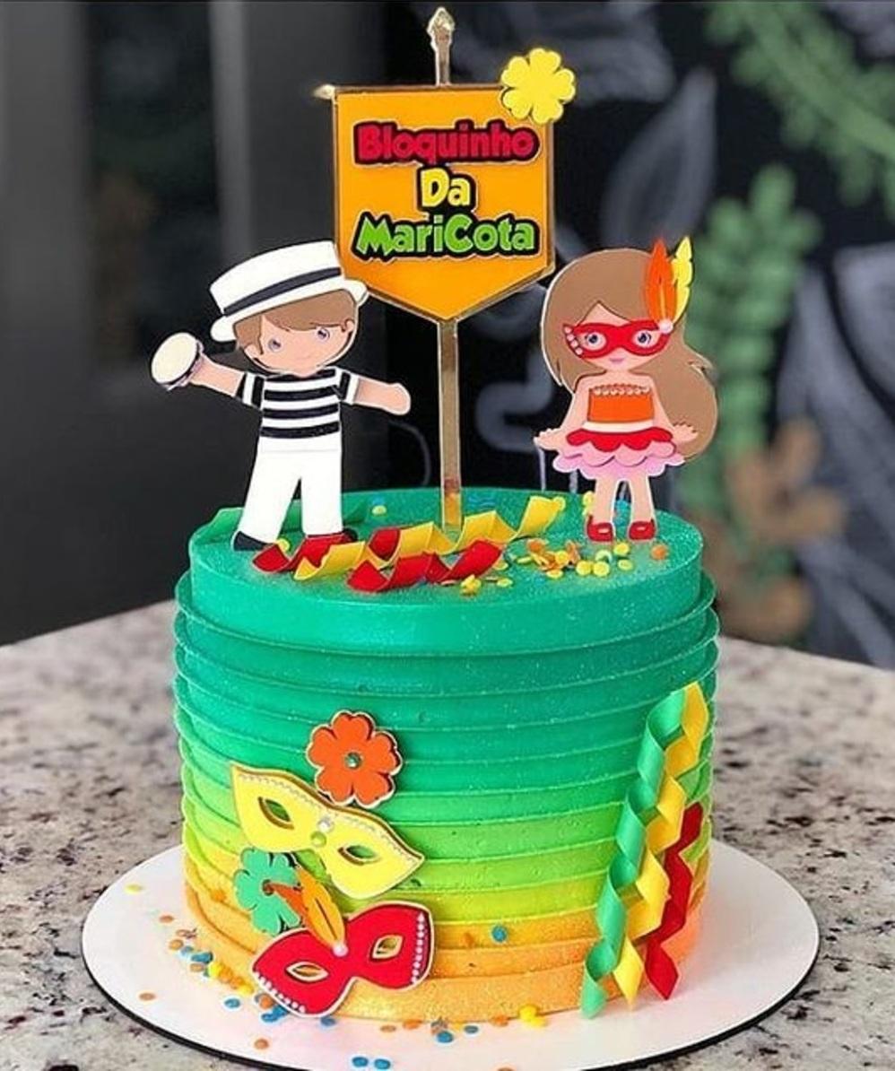 Topo de Bolo Carnaval 16 Somente Studio