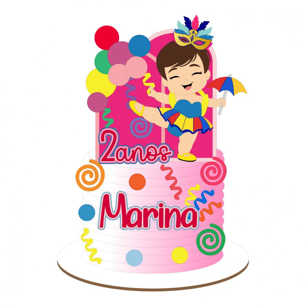 Topo de Bolo Carnaval 22 Somente Studio