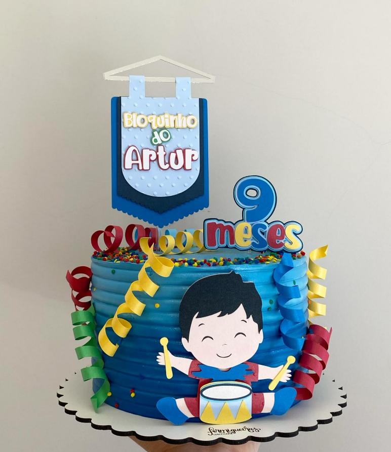 Topo de Bolo Carnaval 27 Somente Studio