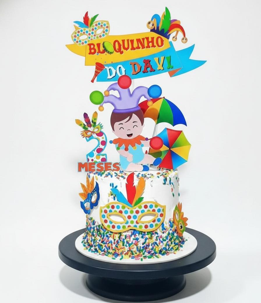 Topo de Bolo Carnaval 31 Somente Studio