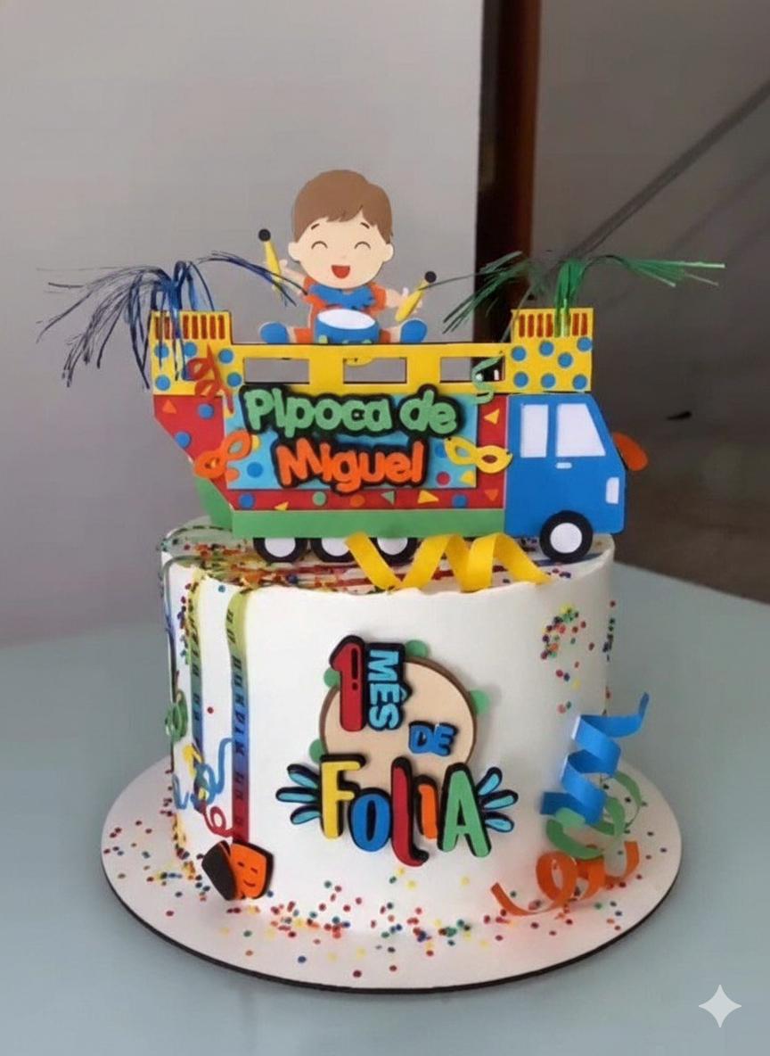 Topo de Bolo Carnaval 35 Somente Studio