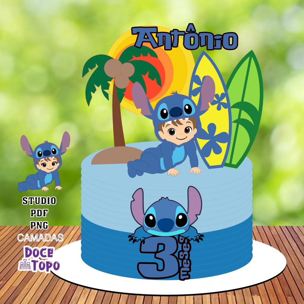 Topo de Bolo Stitch 20 Baby Studio/PDF/PNG
