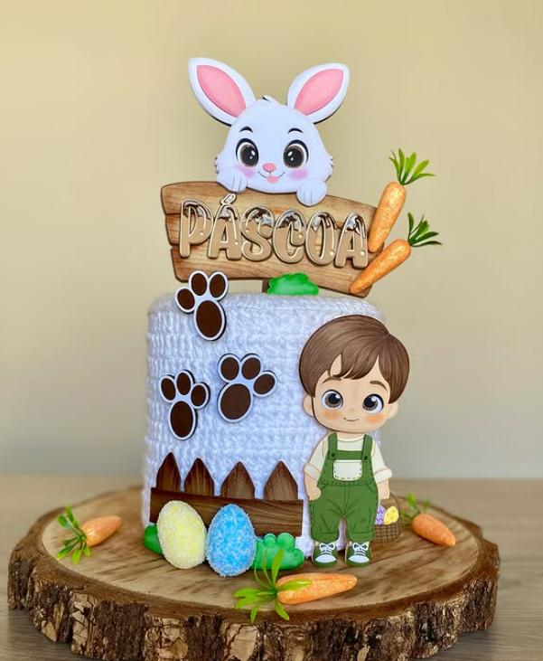 Topo de Bolo Páscoa 45 Studio/PDF/PNG