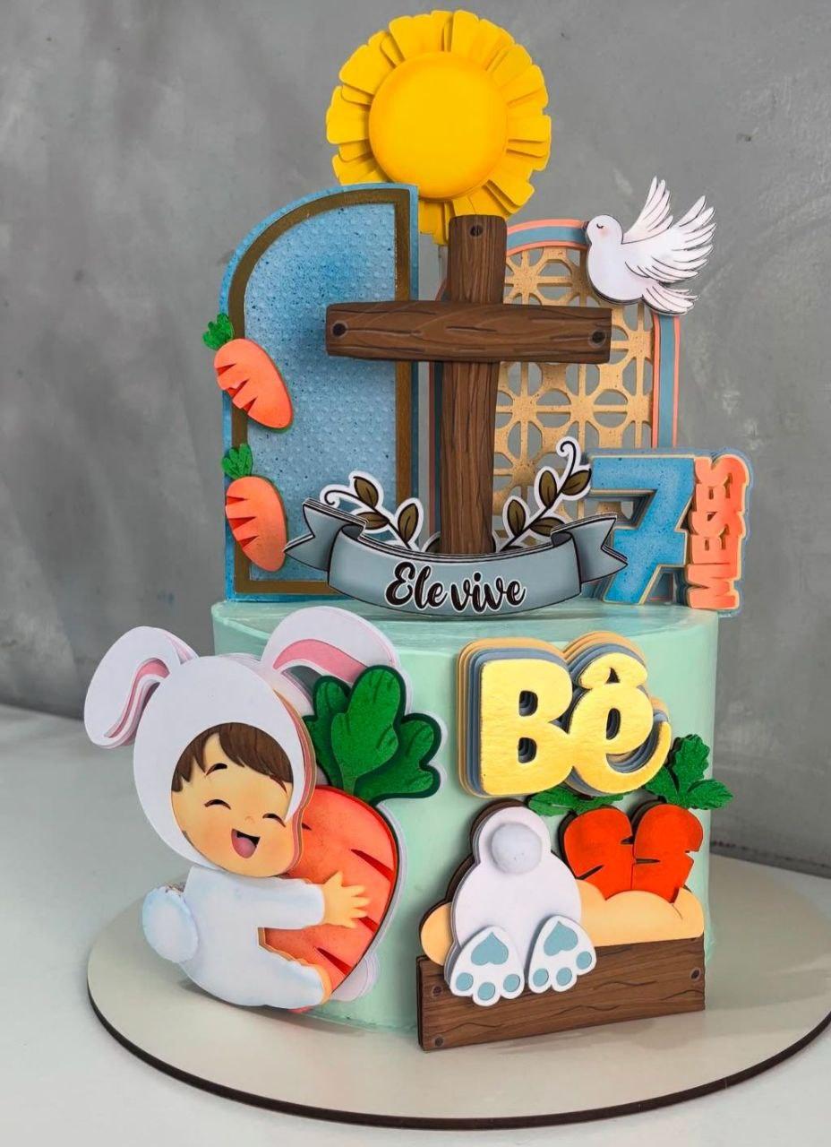 Topo de Bolo Páscoa 47 Studio/PDF/PNG