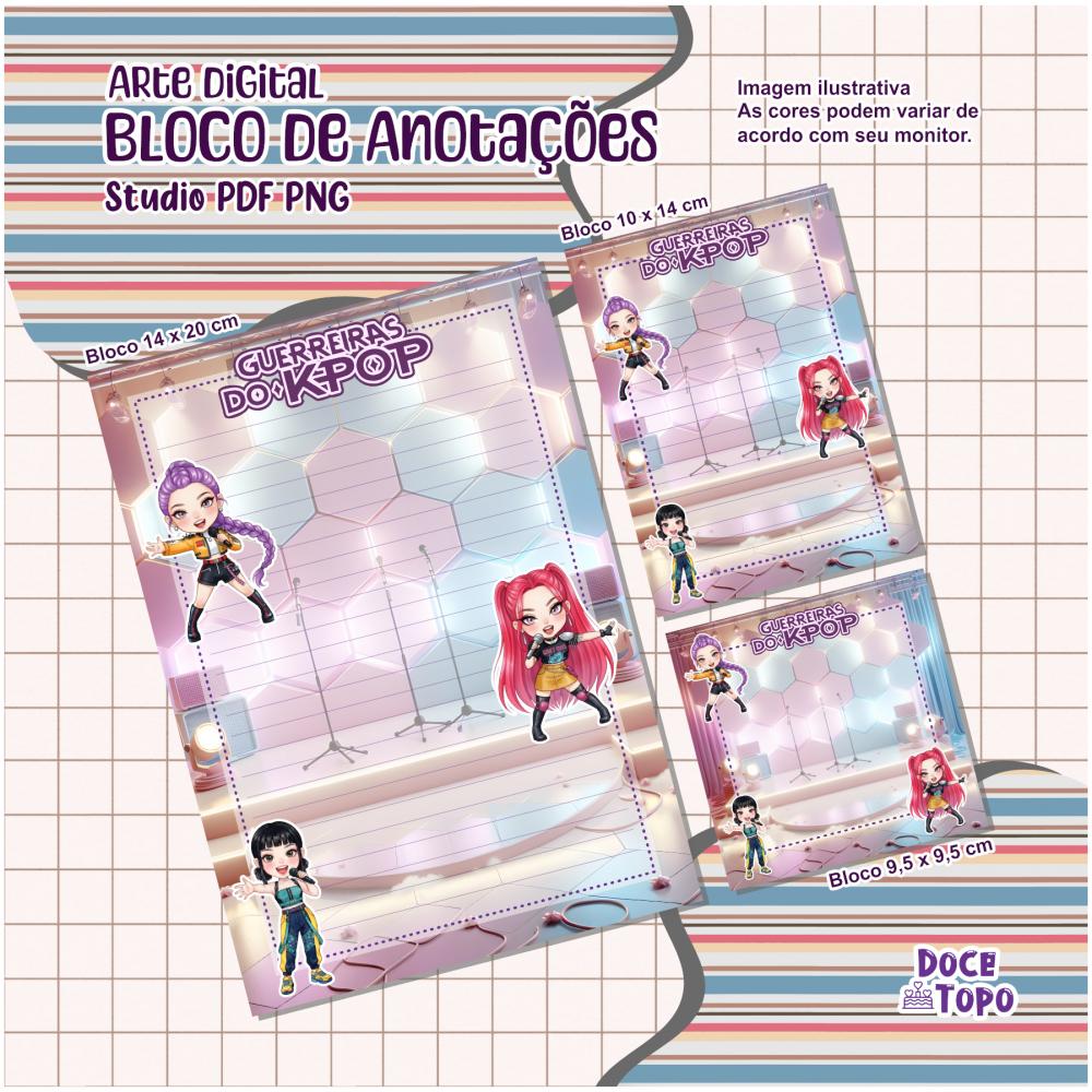 Arquivo Digital Bloquinhos Anotações Guerreiras do K-Pop 01 Stu