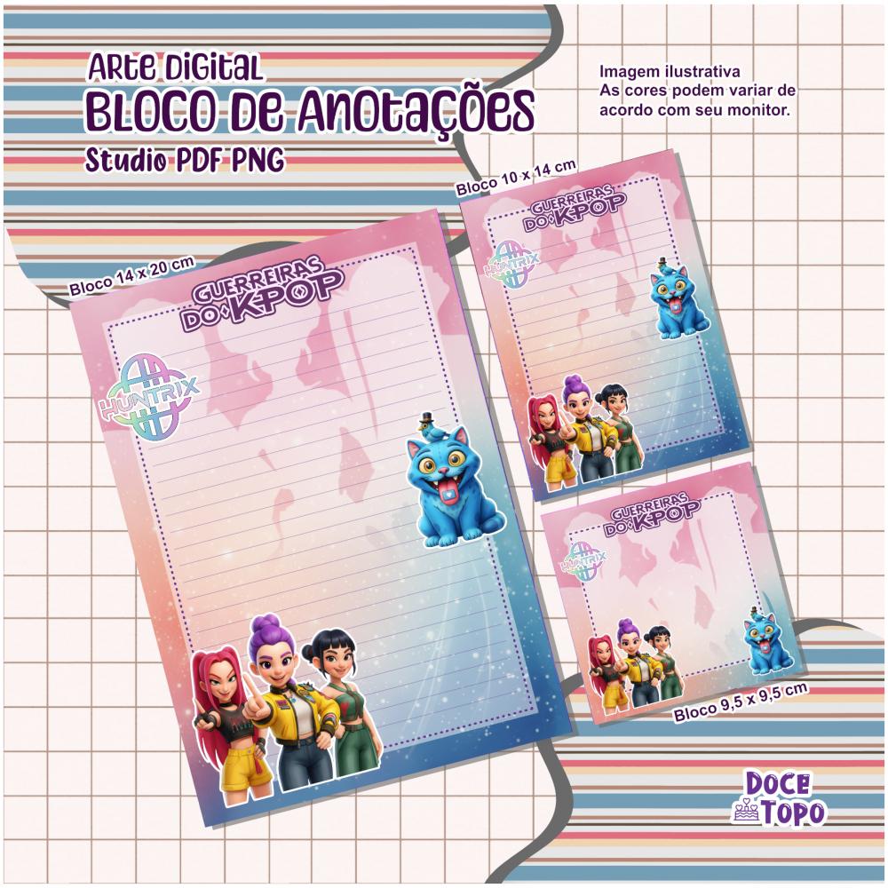 Arquivo Digital Bloquinhos Anotações Guerreiras do K-Pop 04 Stu