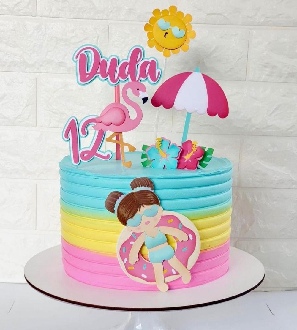 Topo de Bolo Praia 15 Studio/PDF/PNG