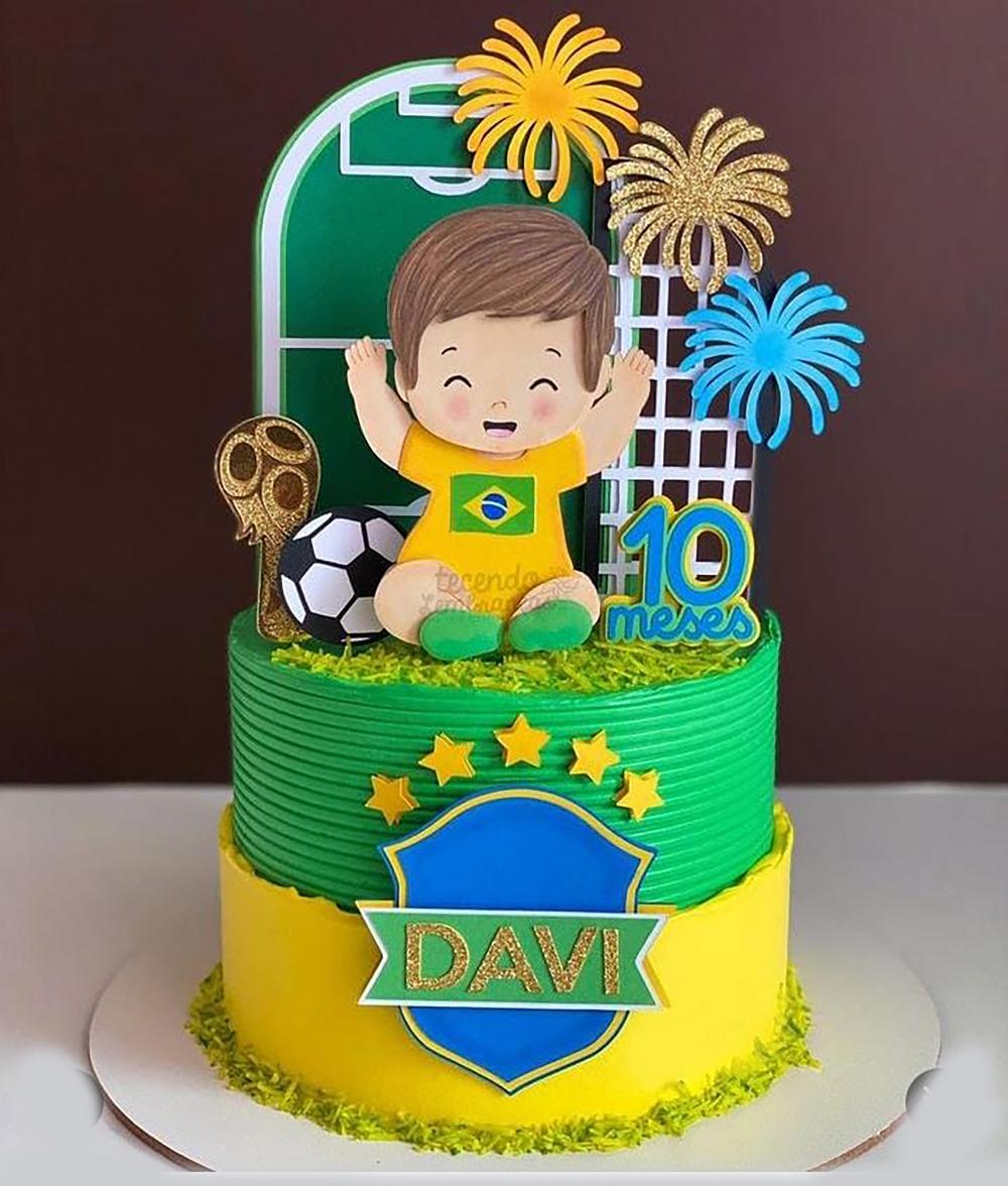 Topo de Bolo Futebol Copa - Brasil 05 Studio/PDF/PNG