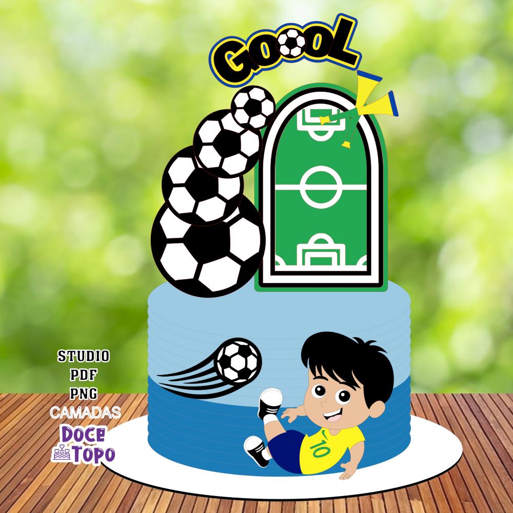 Topo de Bolo Futebol Copa - Brasil 09 Studio/PDF/PNG