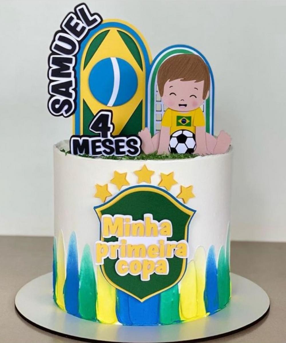 Topo de Bolo Futebol Copa - Brasil 42 Studio/PDF/PNG