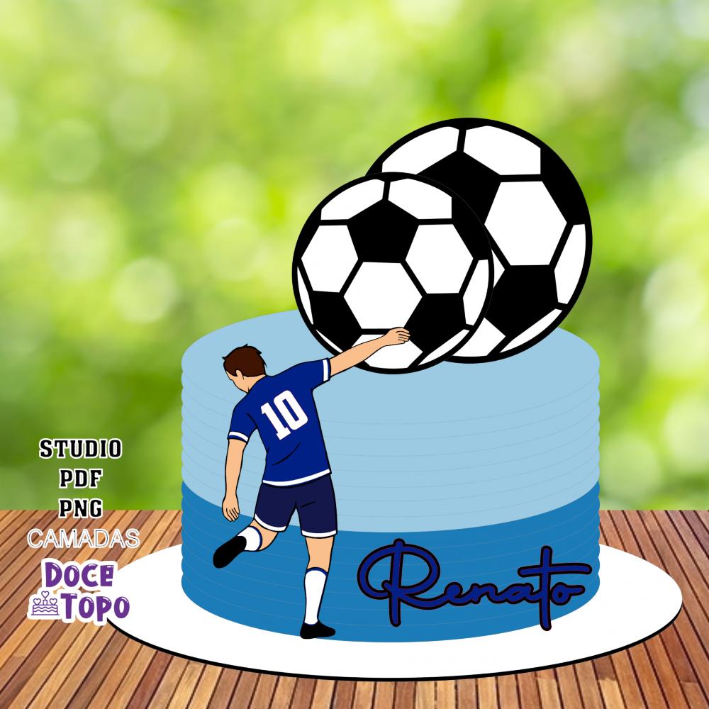 Topo de Bolo Futebol 01 Studio/PDF/PNG