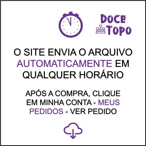 Topo de Bolo Raposinha 01 Studio/PDF/PNG
