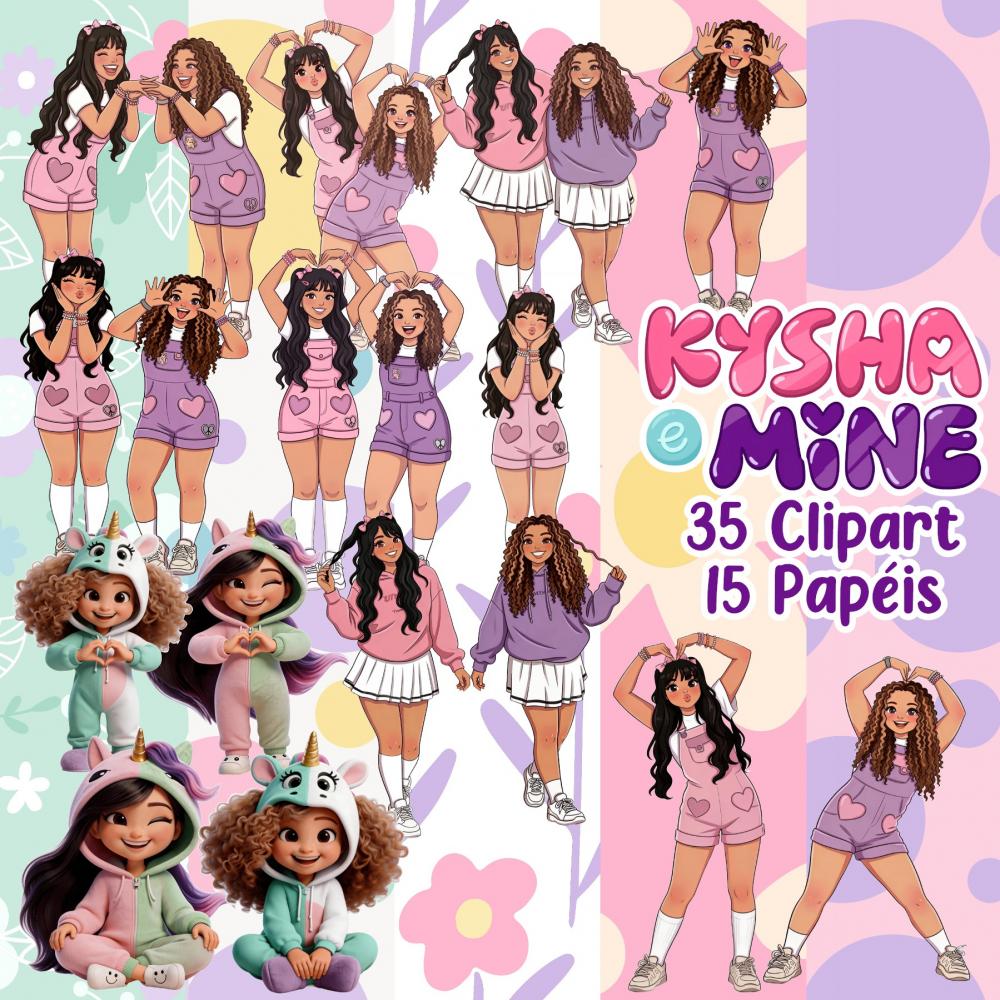 Kit Digital Png Papéis Digitais Kysha e Mine 01