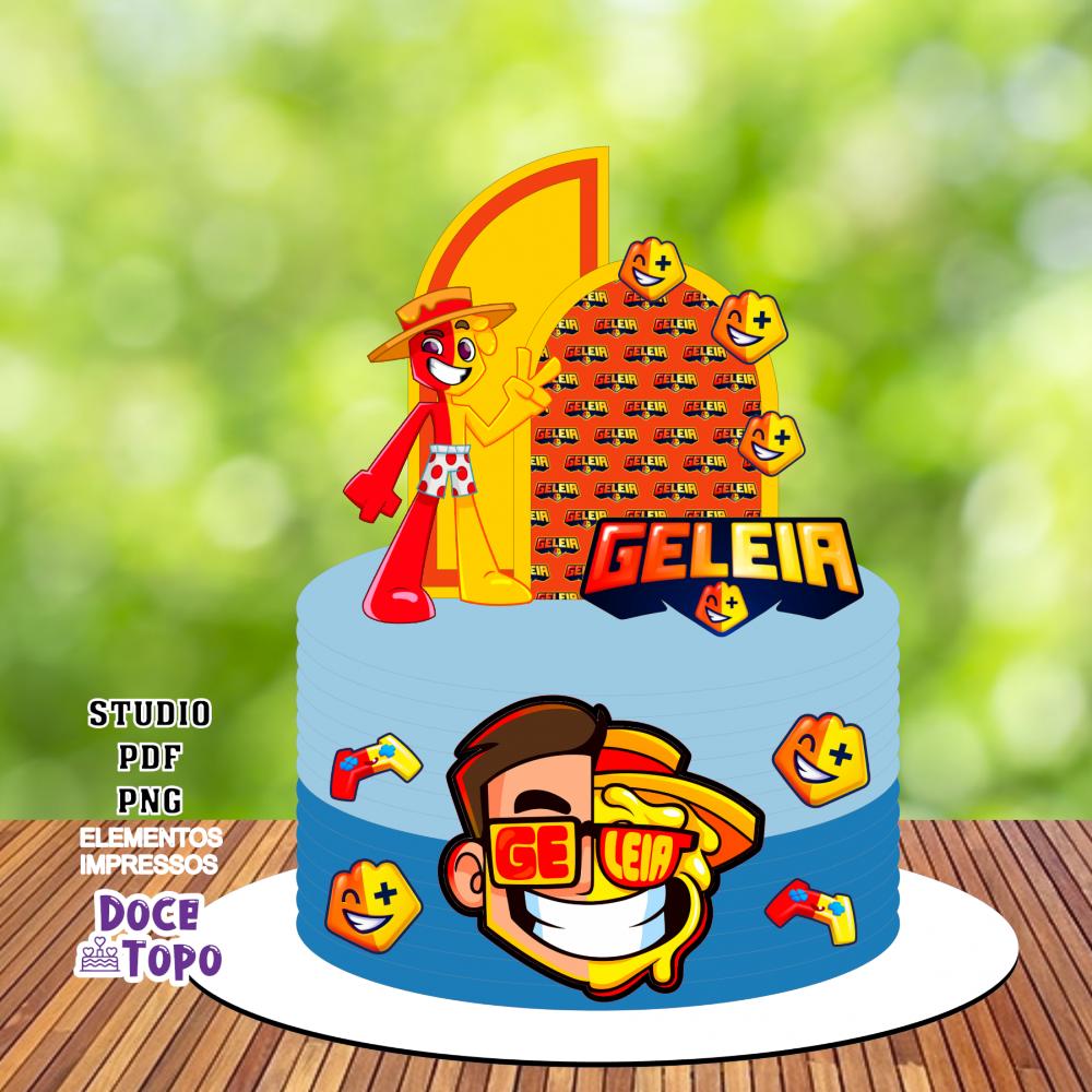 Topo de Bolo Geléia Youtuber 01 Studio/PDF/PNG