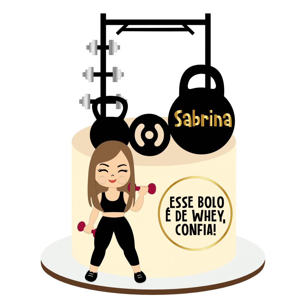 Topo de Bolo Academia 16 Somente Studio